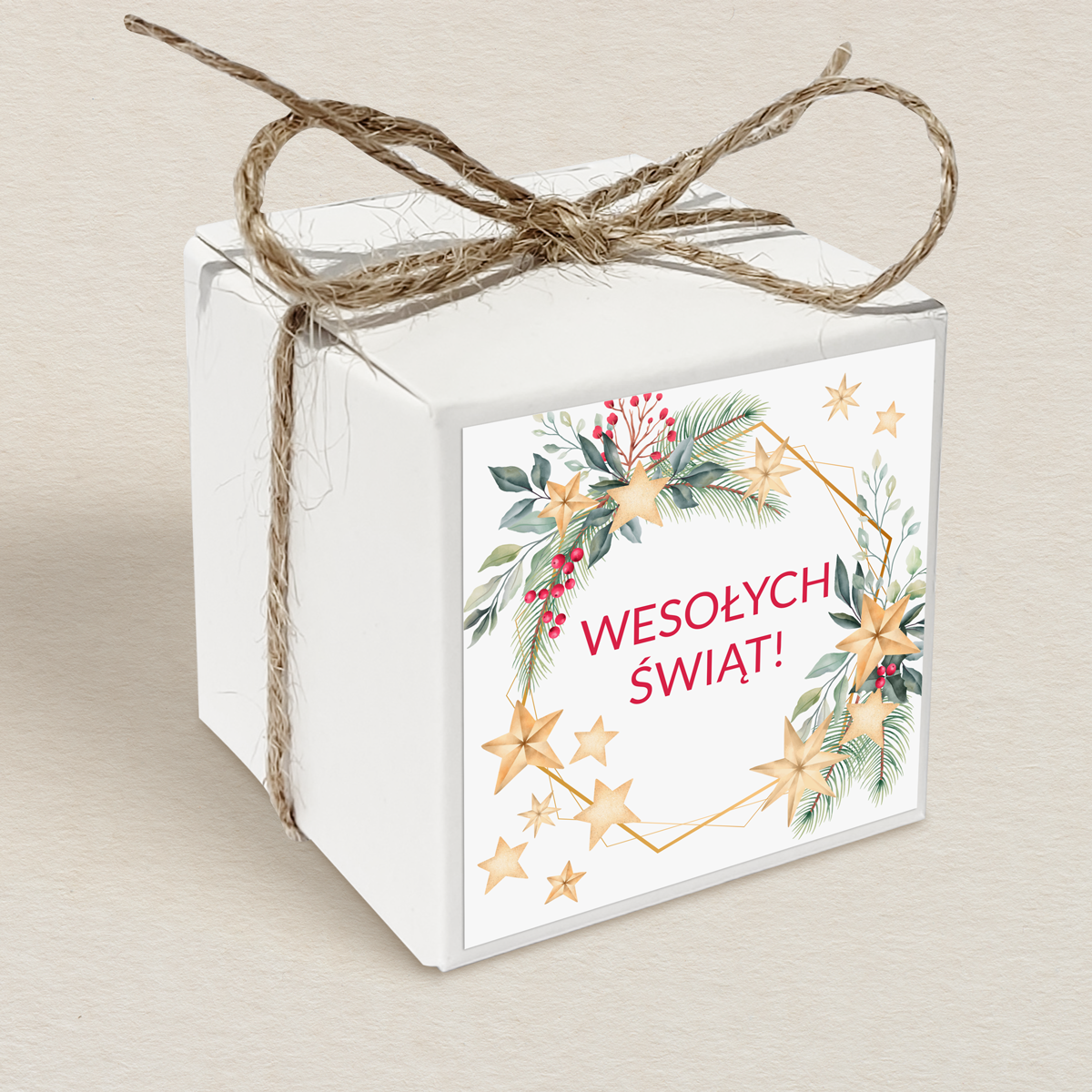 Świąteczne pudełeczko na krówki - Świąteczny wieniec