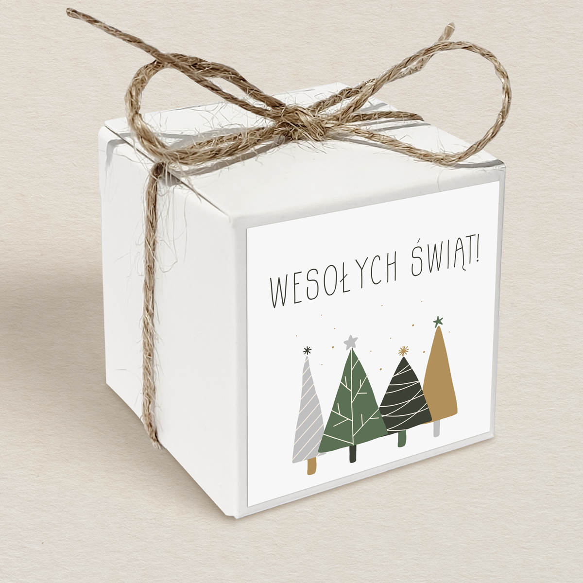 Świąteczne pudełeczko na krówki - Urocze choinki