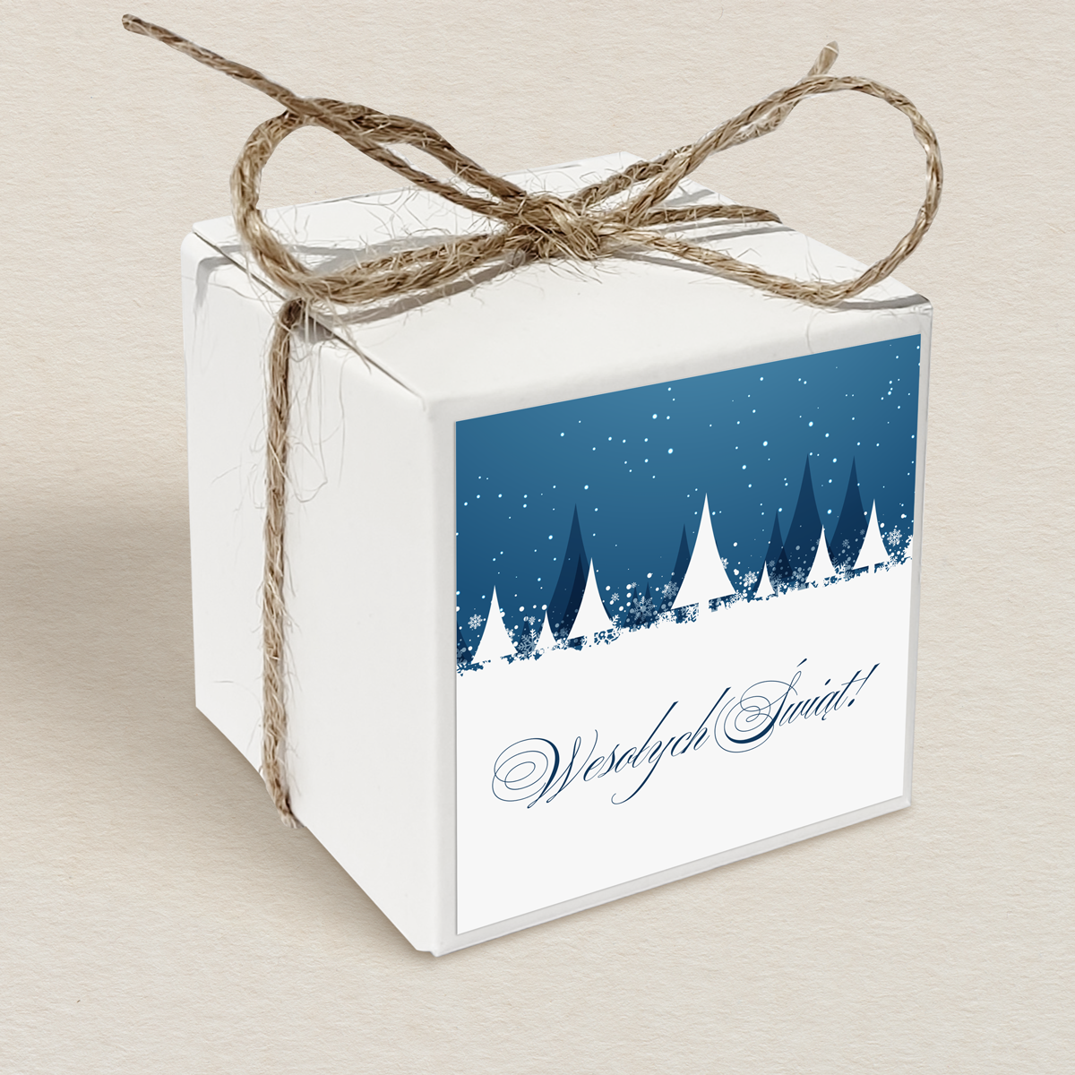 Świąteczne pudełeczko na krówki - Zimowa noc