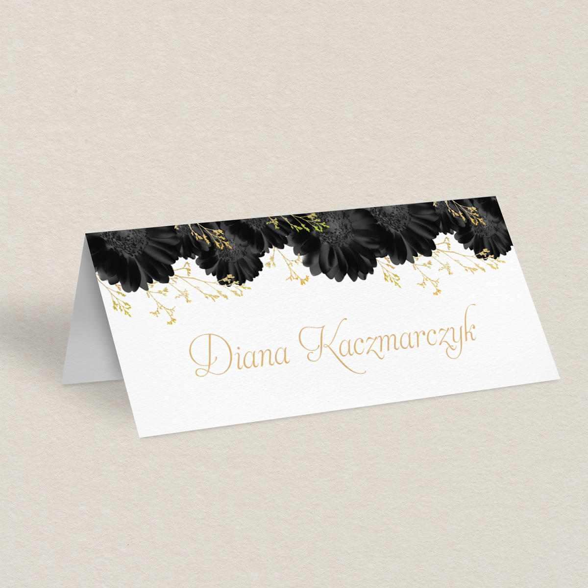 Winietka studniówkowa - Czarne kwiaty