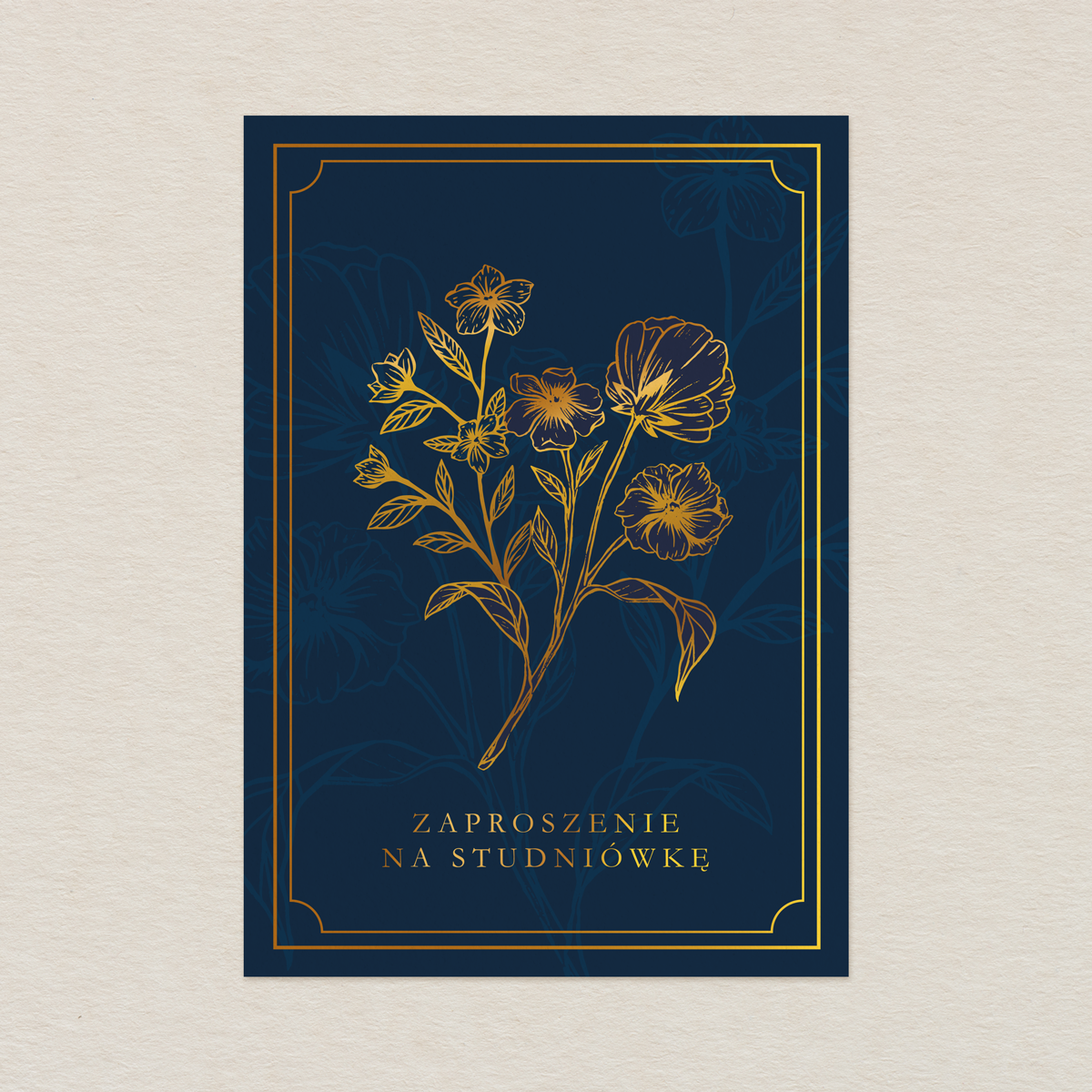 Zaproszenie na Studniówkę - Granatowe Kwiaty