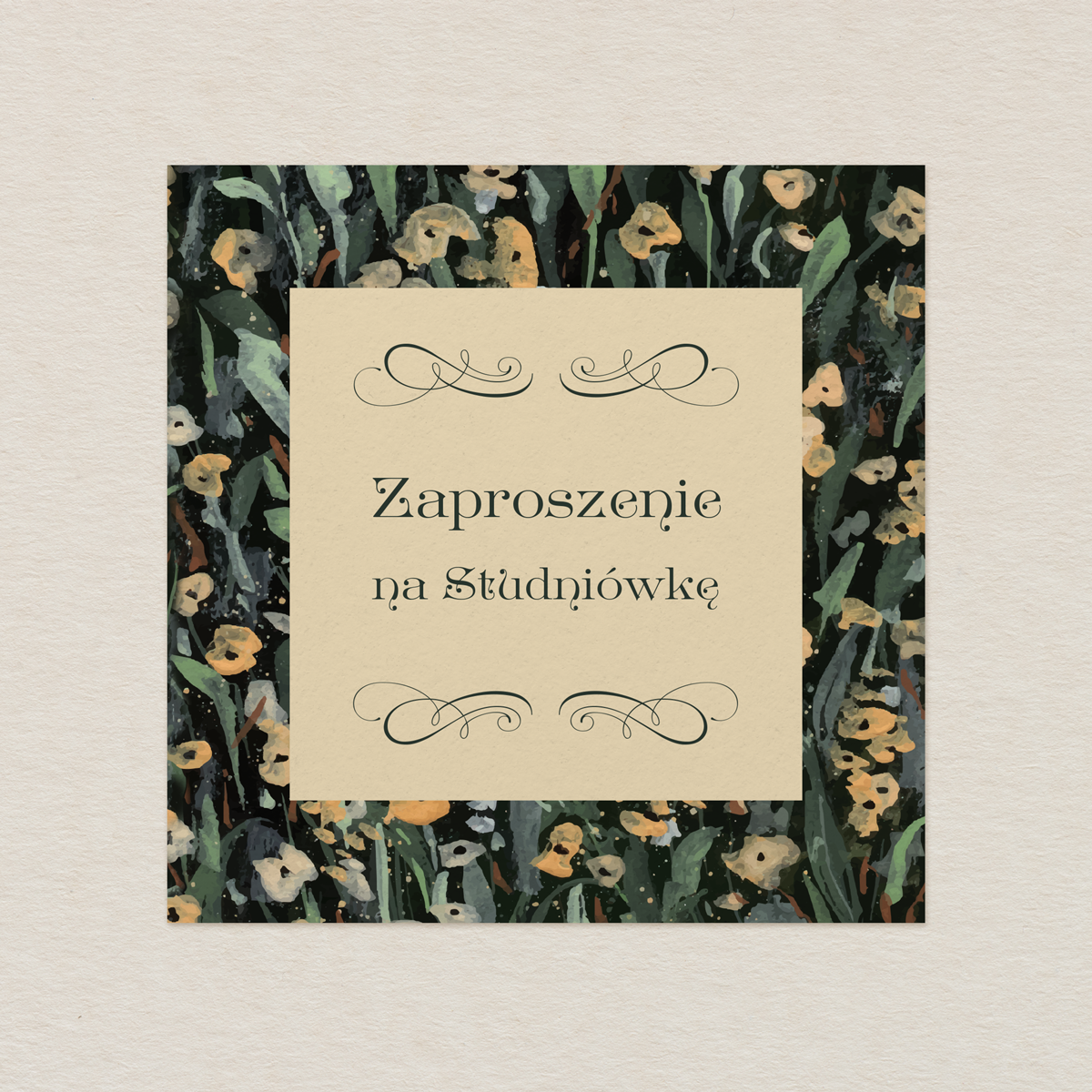 Zaproszenie na studniówkę - Malowane Kwiaty
