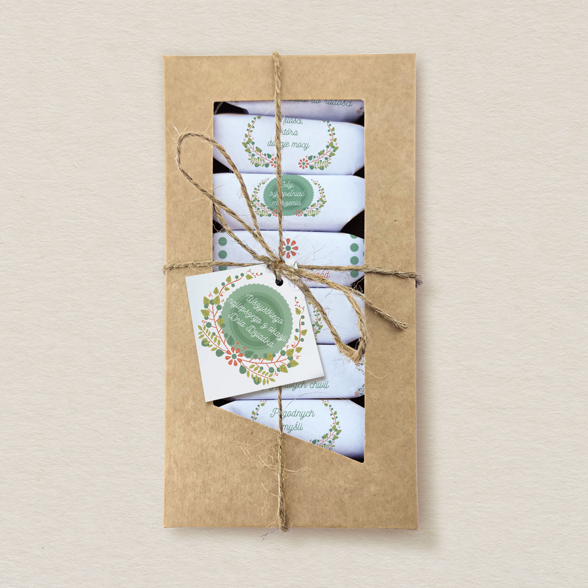 Dzień dziadka - Krówki w ozdobnym pudełku z etykietą wzór 1