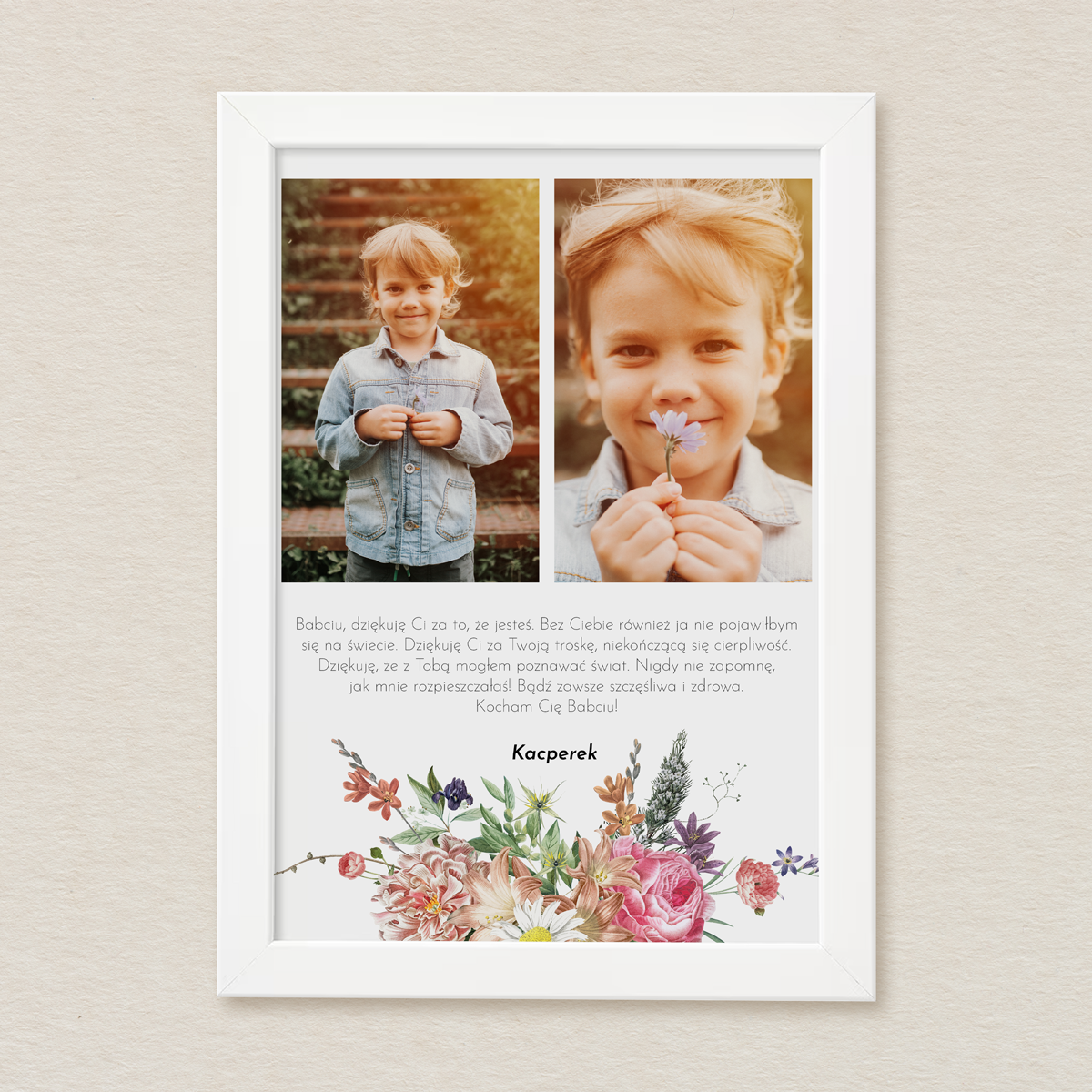 Tablica dla babci - Kolorowy bukiet