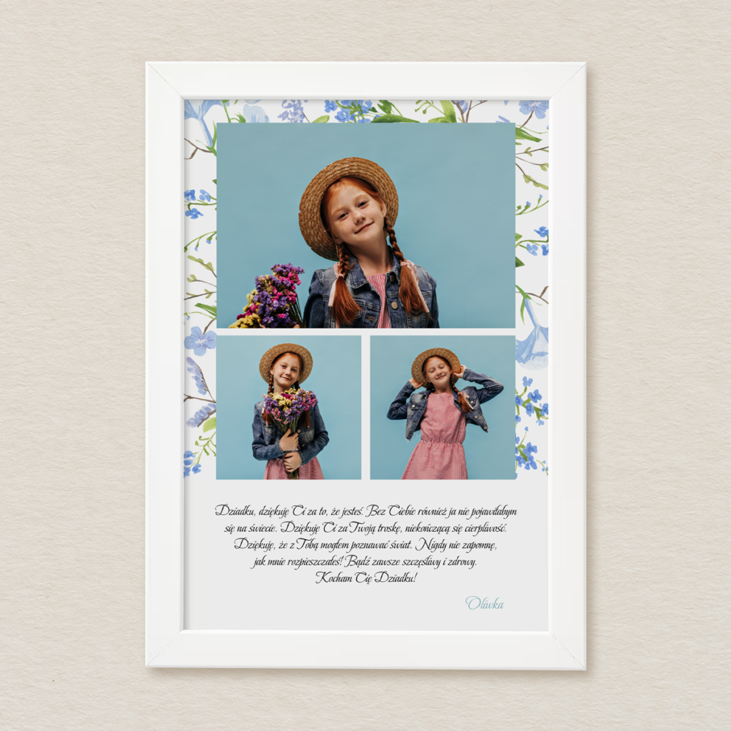 Tablica dla dziadka - Niezapominajki