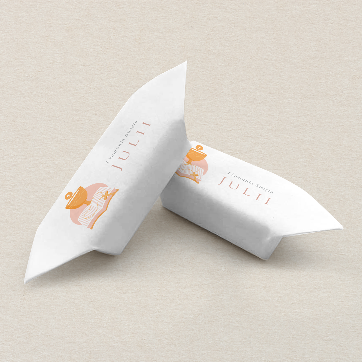 Krówki na I Komunie Świętą B6 dziewczynka wzór 1