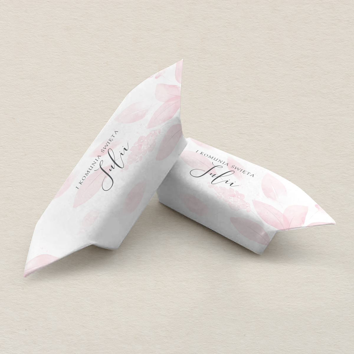 Krówki na I Komunie Świętą B6 dziewczynka wzór 2