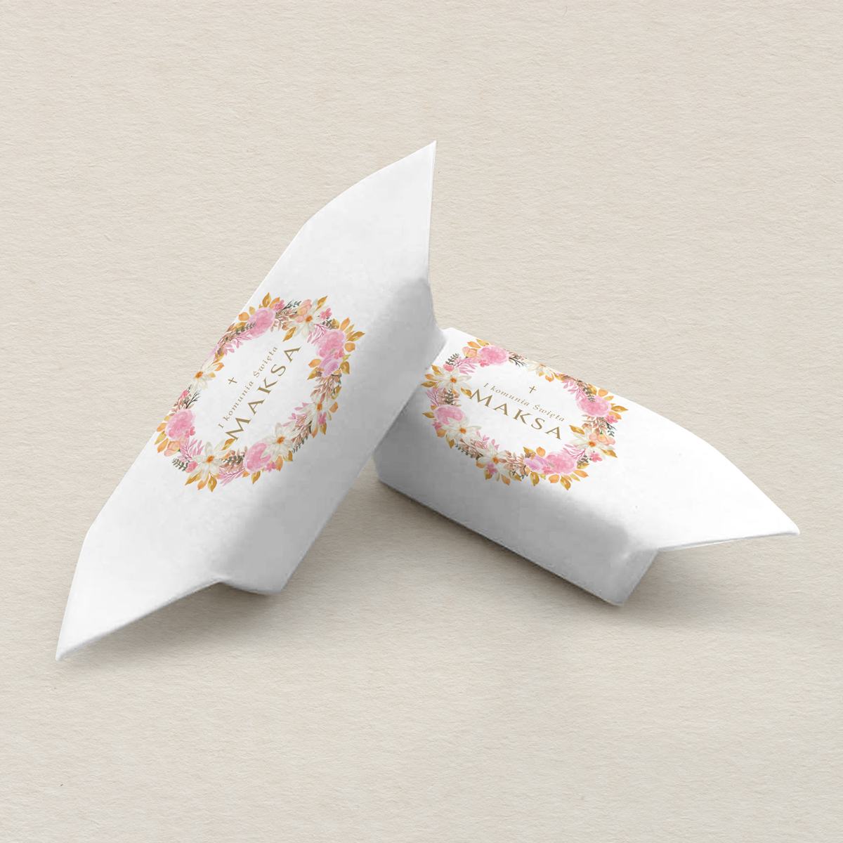 Krówki na I Komunie Świętą B6 dziewczynka wzór 5