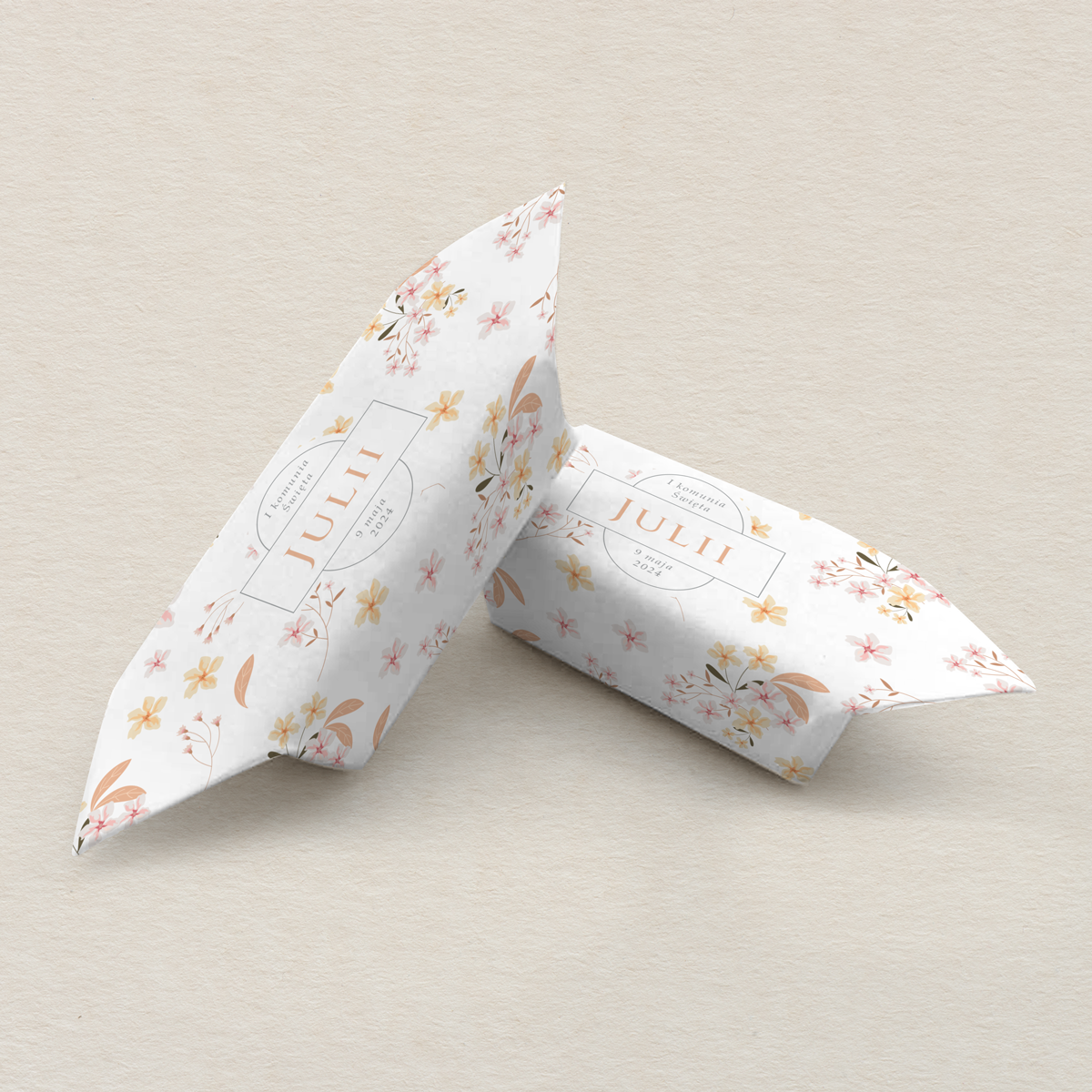 Krówki na I Komunie Świętą B6 dziewczynka wzór 6