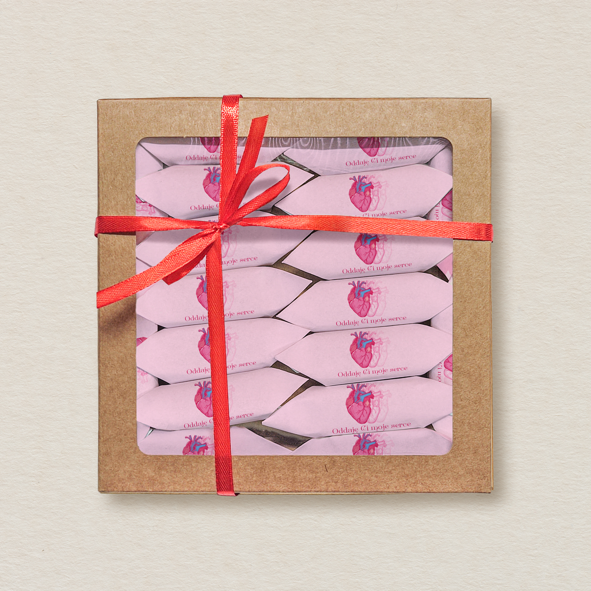 Dzień Kobiet - Krówki w kwadratowym pudełku - anatomiczne serce