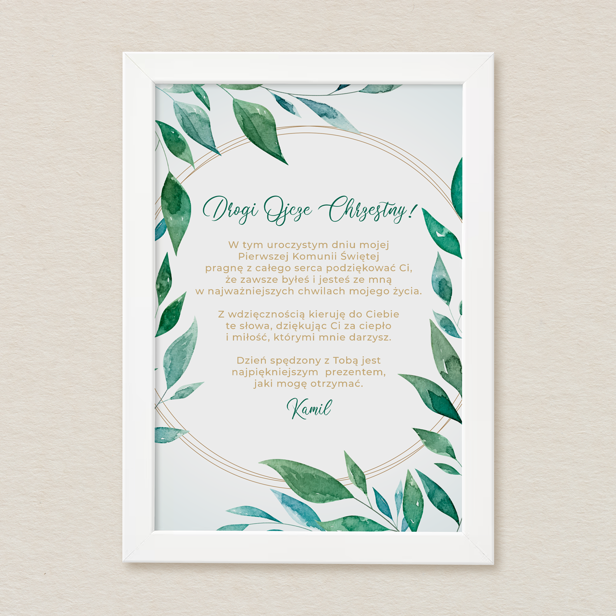 tablica-podziekowanie-dla-chrzestnych-liscie