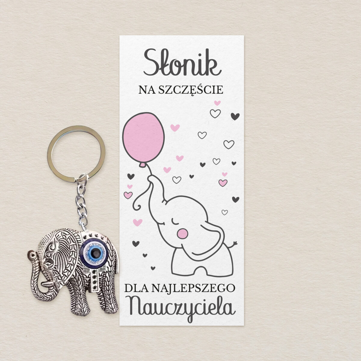 brelok-slonik-dla-nauczyciela-rozowe-serce-wdziecznosci