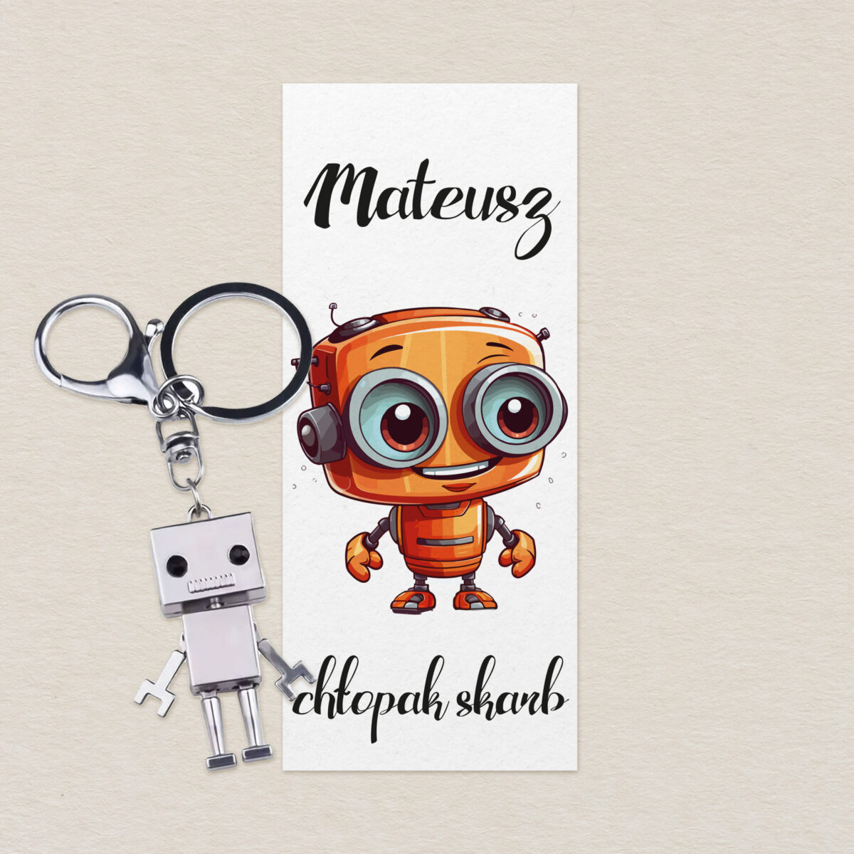 brelok-robot-z-karteczka-personalizowana-chlopak-skarb