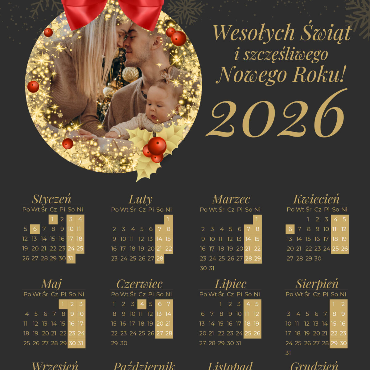 kalendarz-magnetyczny-a4-ze-zdjeciem-zlota-bombka