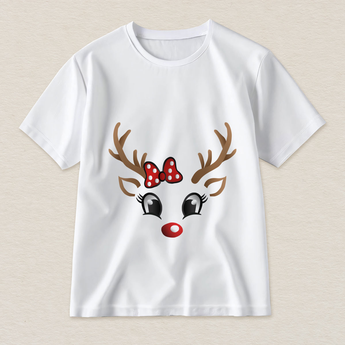swiateczna-koszulka-z-humorem-reniferka-z-kokarda
