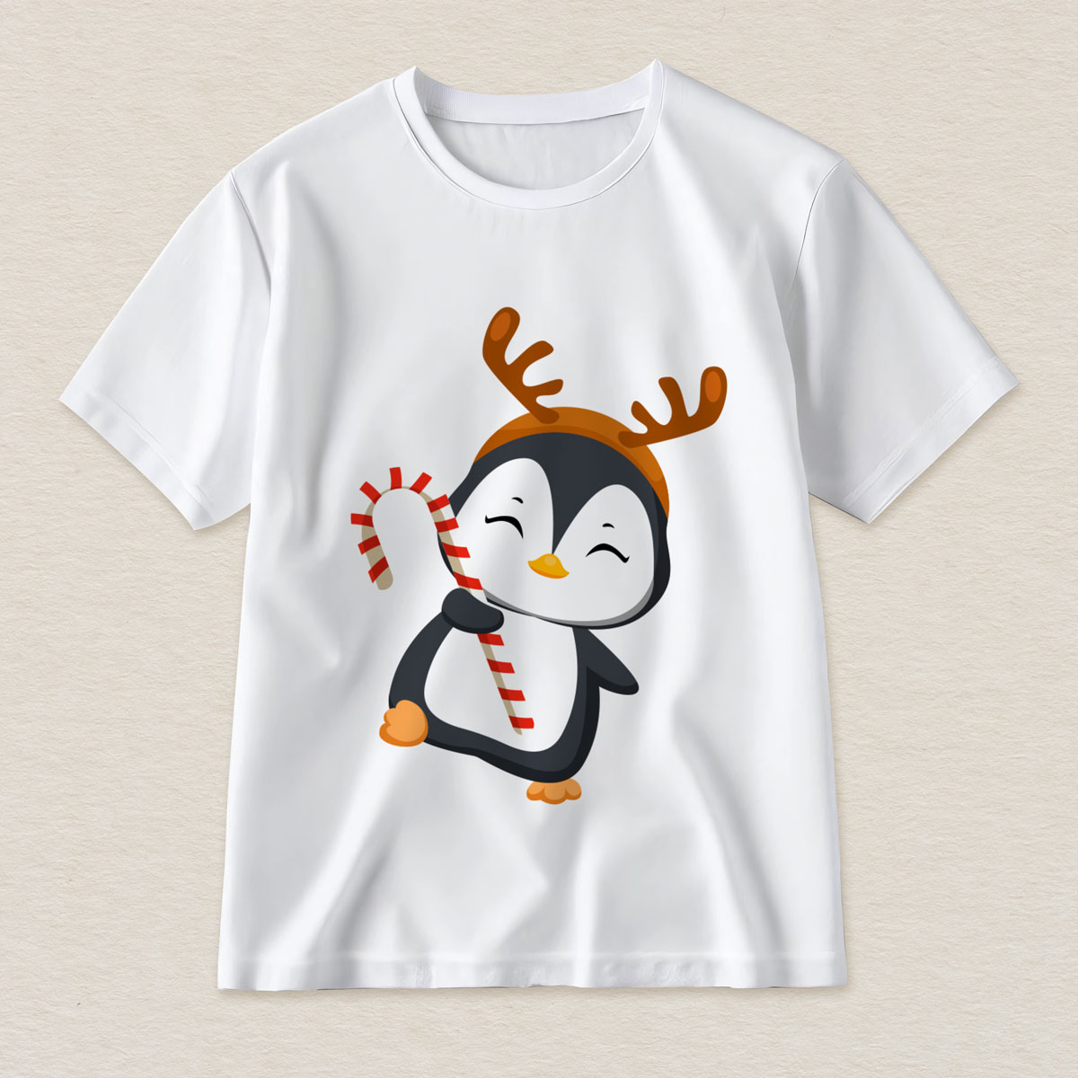 swiateczna-koszulka-z-humorem-pingwin-z-laska