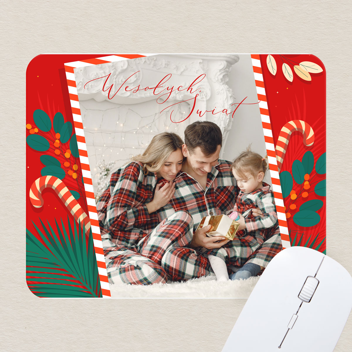 podkladka-pod-myszke-swiateczna-czerwono-zielona