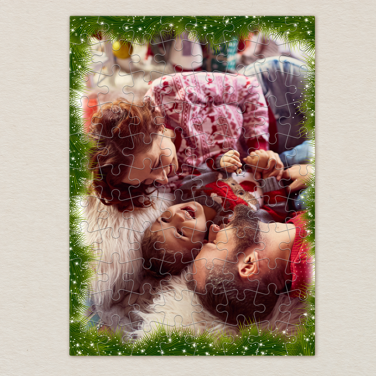 puzzle-z-nadrukiem-rodzinne-swieta-w-zielonej-ramce