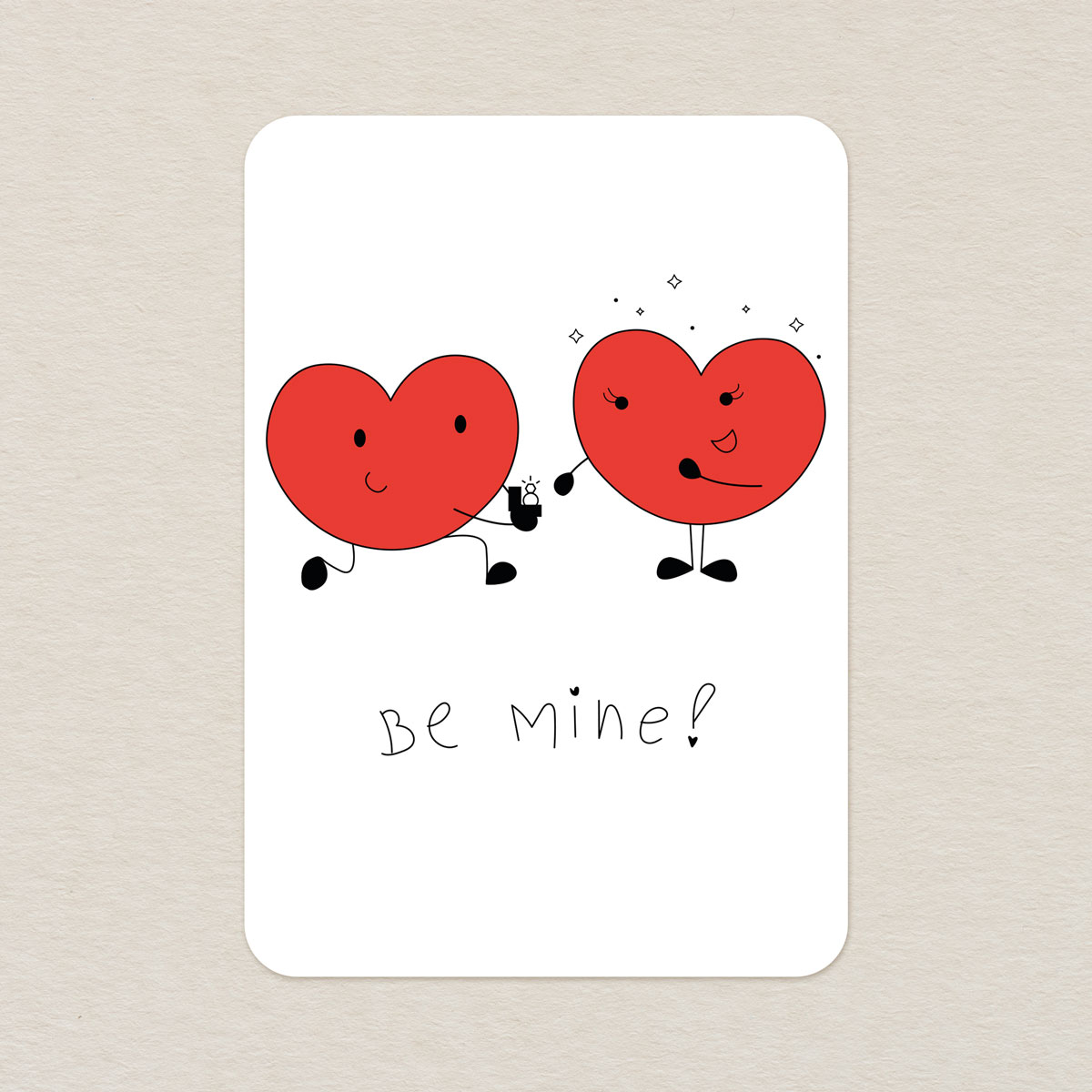 kartka-walentynkowa-be-mine-dwa-serca