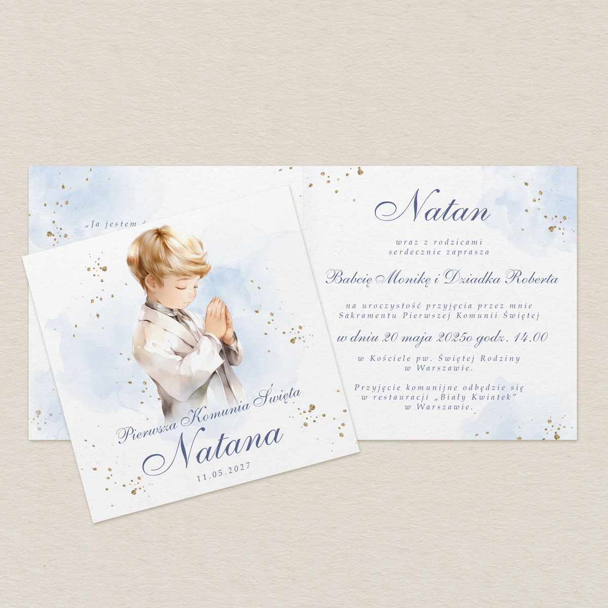zaproszenie-na-komunie-dla-chlopca-zlota-modlitwa