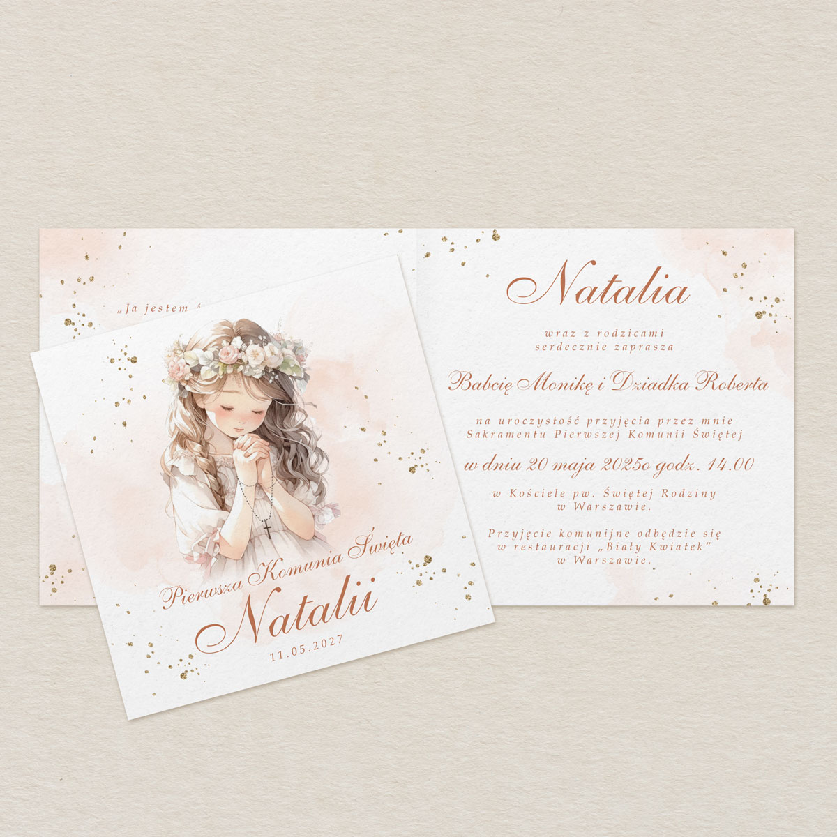 zaproszenie-na-komunie-dla-dziewczynki-anielska-modlitwa