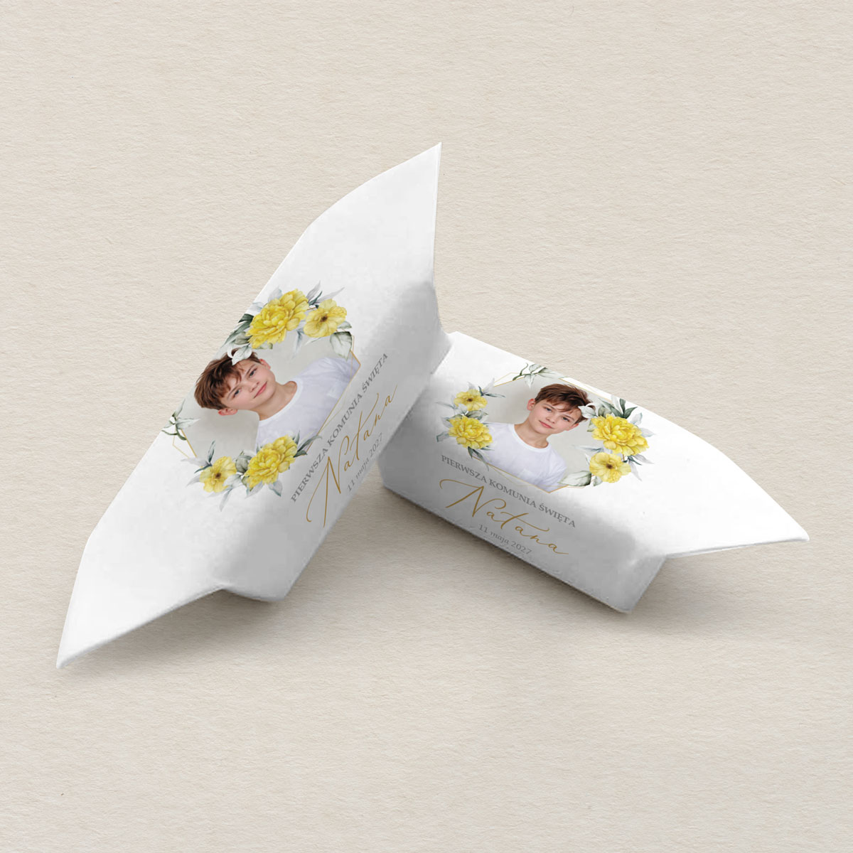 krowki-komunijne-ze-zdjeciem-zolte-kwiaty-elegance