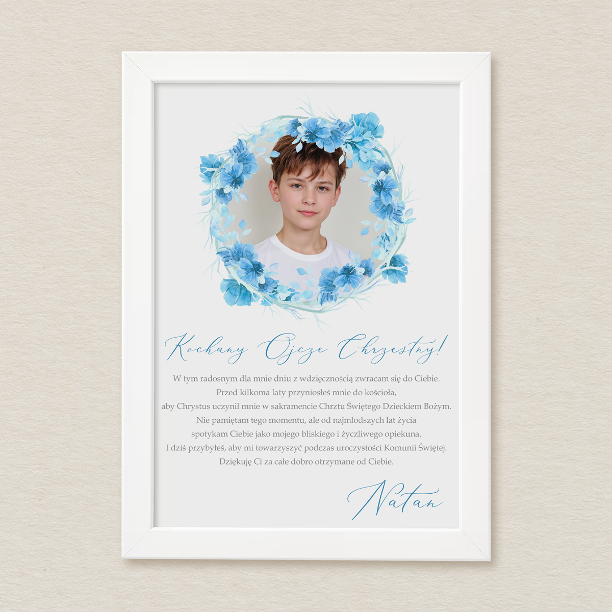 podziekowanie-komunijne-w-ramce-a4-niebieski-wianek