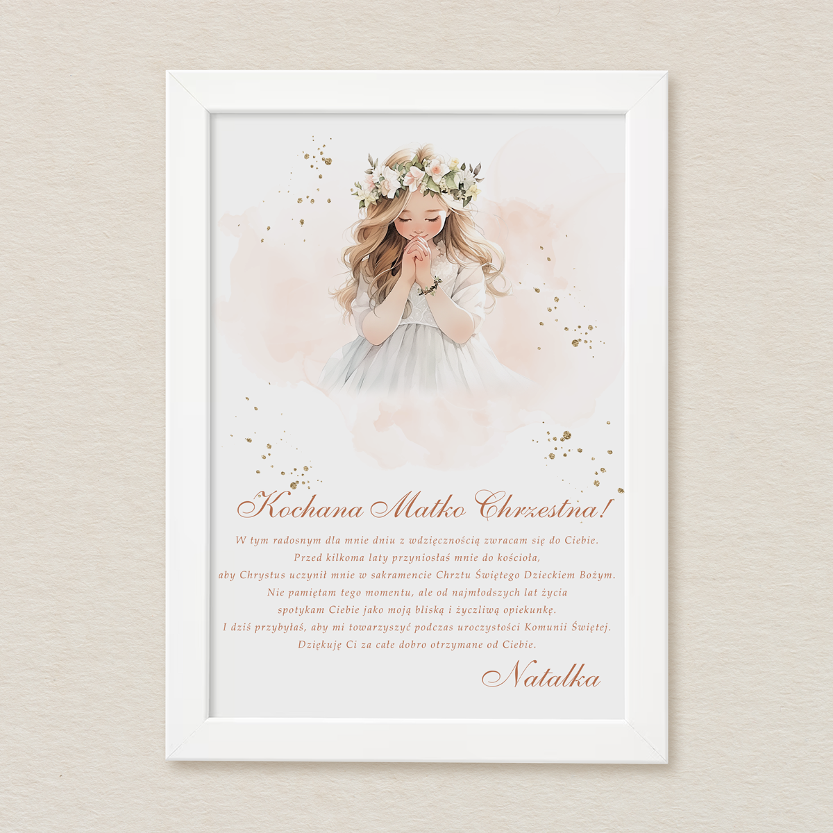 podziekowanie-komunijne-w-ramce-a4-anielska-dziewczynka