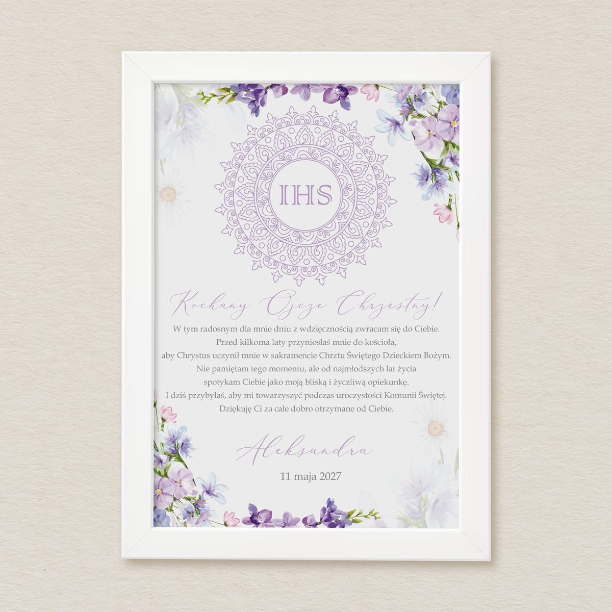 podziekowanie-komunijne-w-ramce-a4-lawendowa-mandala