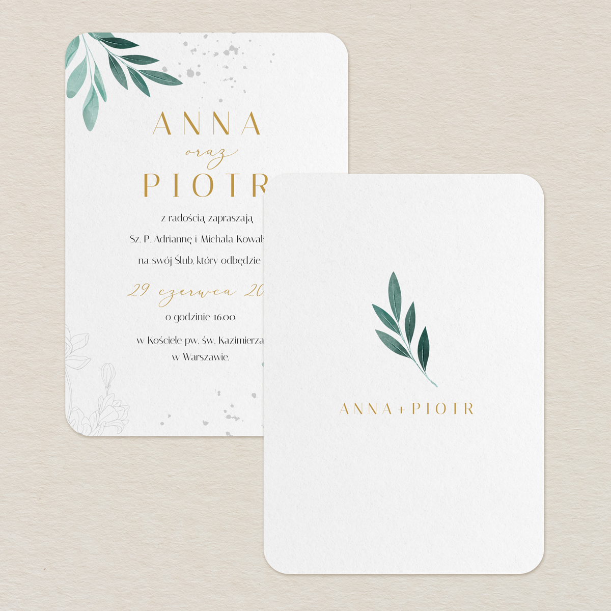 zaproszenie-slubne-minimalistyczne-lisc
