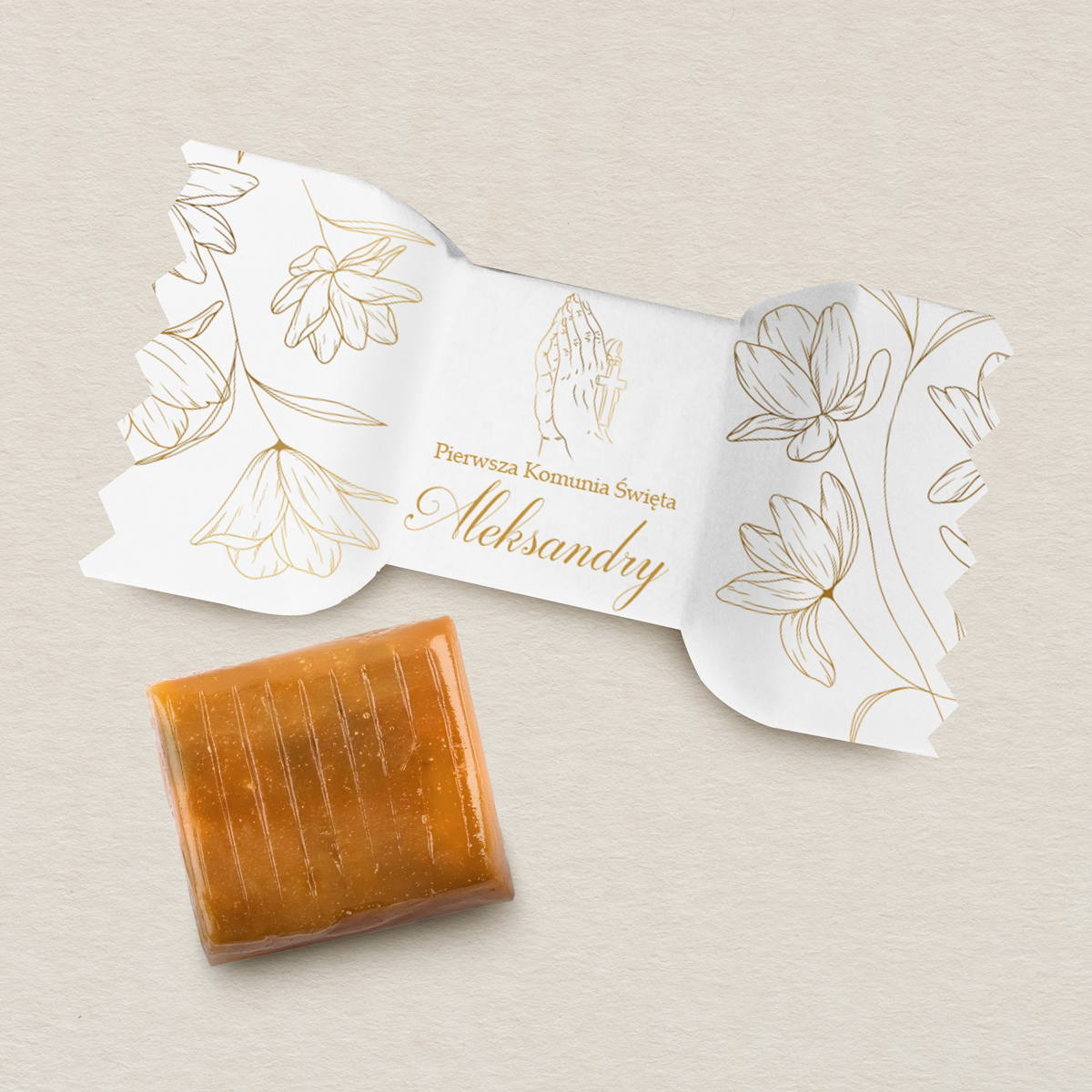 personalizowane-iryski-komunijne-10-szt-zlote-kwiaty