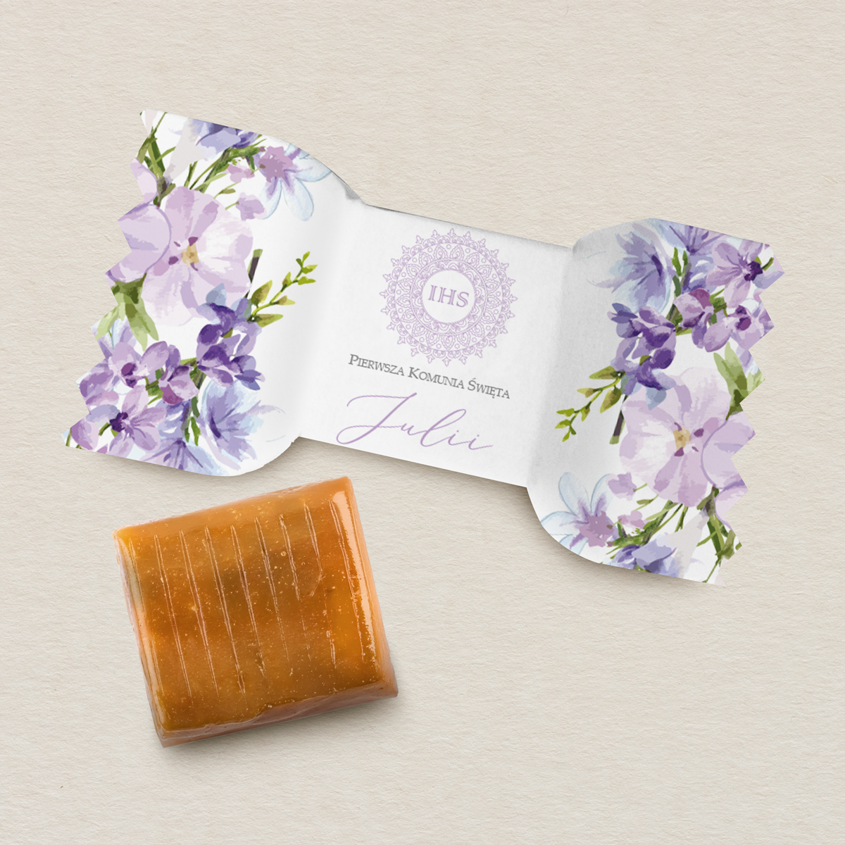 personalizowane-iryski-komunijne-10-szt-fioletowe-kwiaty