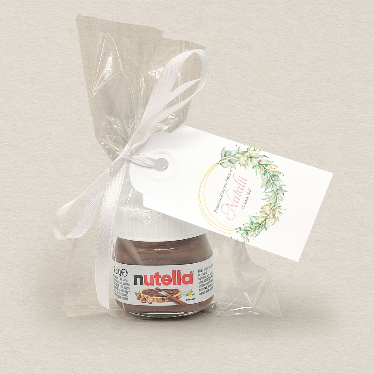 nutella-podziekowanie-komunijne-zielony-wianek-gold-line