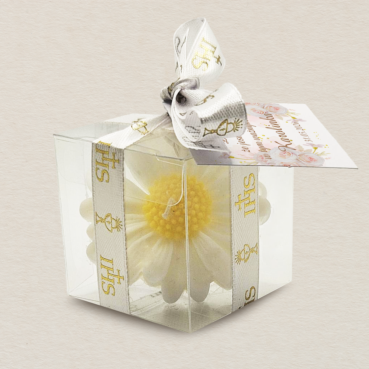 bialy-slonecznik-w-pudelku-podziekowanie-dla-gosci-komunia-rozane-podziekowanie