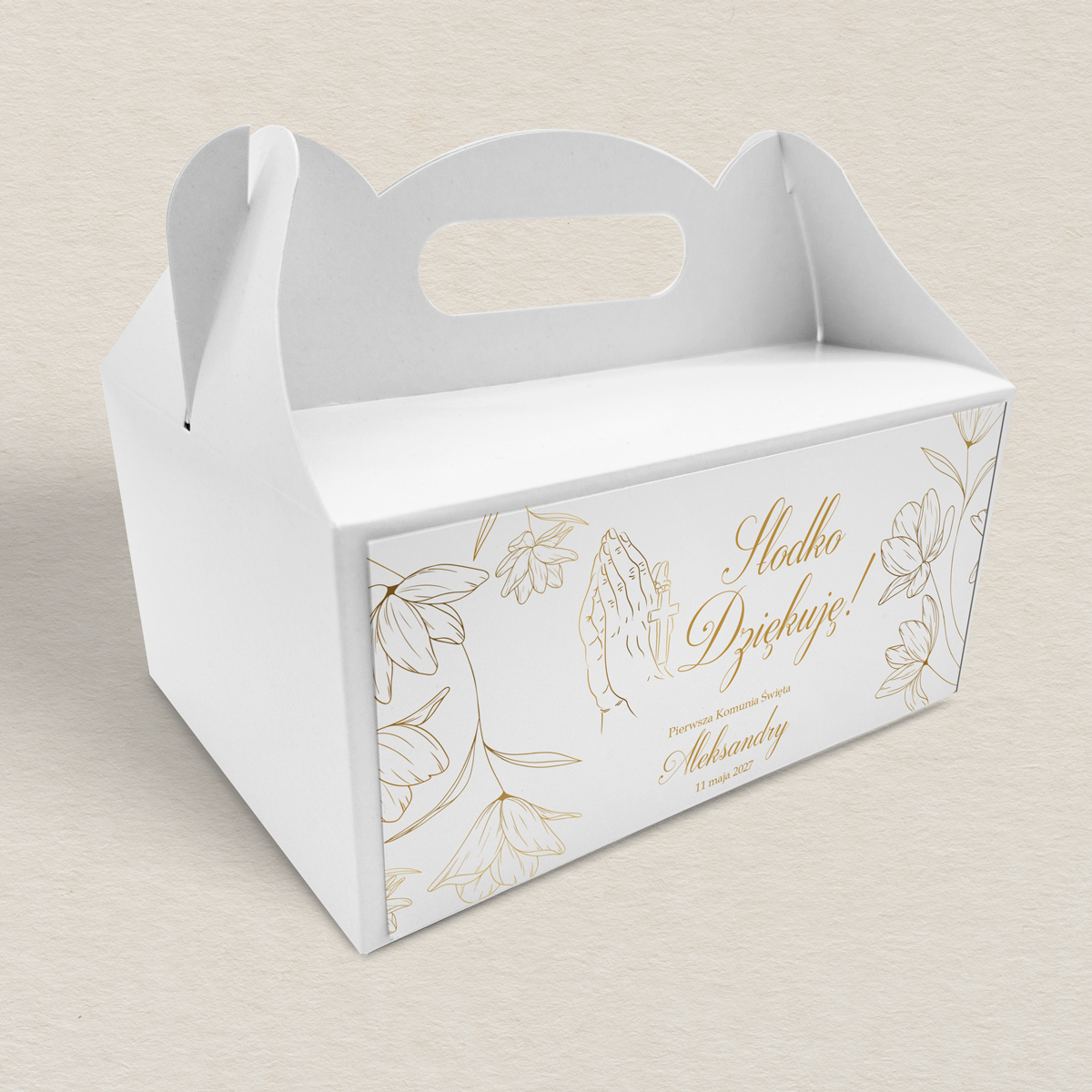 pudelko-na-ciasto-komunijne-zlote-kwiaty