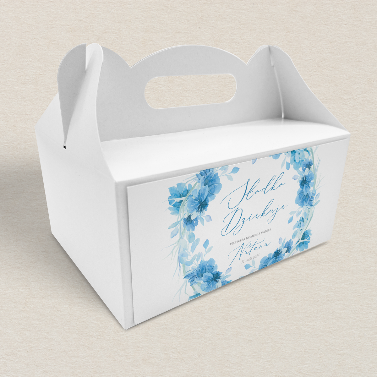 pudelko-na-ciasto-komunijne-niebieskie-kwiaty