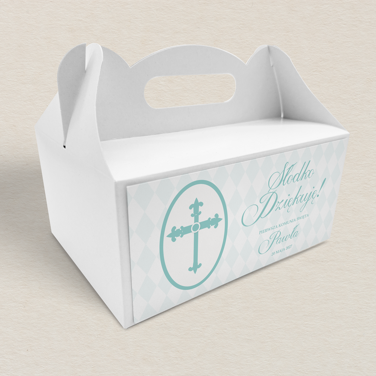 pudelko-na-ciasto-komunijne-mietowa-kratka