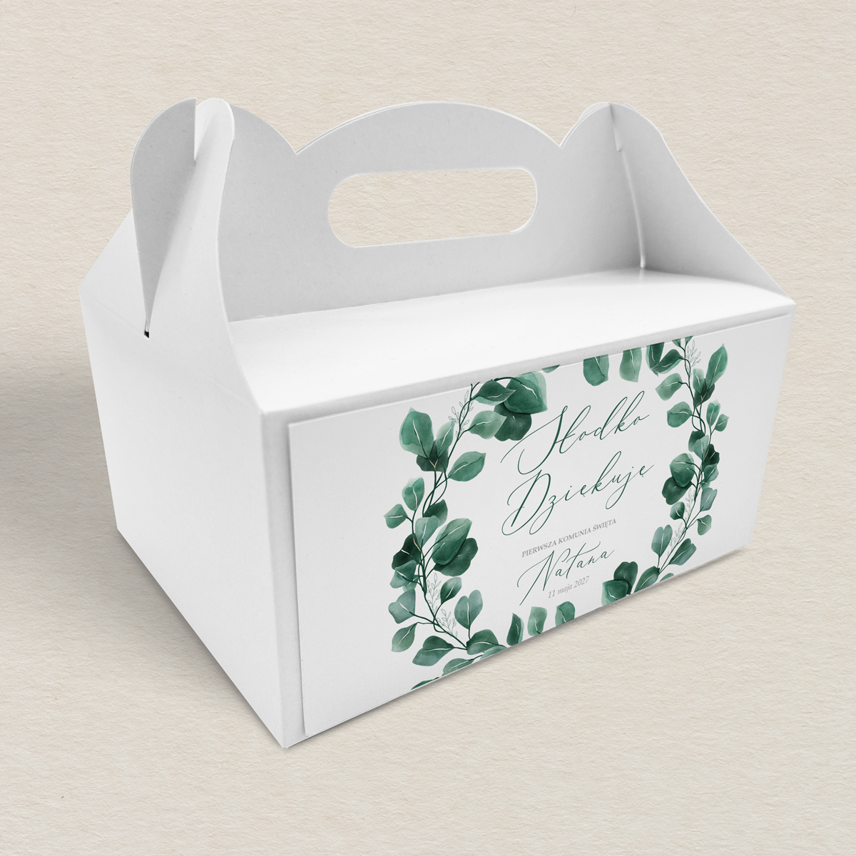 pudelko-na-ciasto-komunijne-zielony-eukaliptus