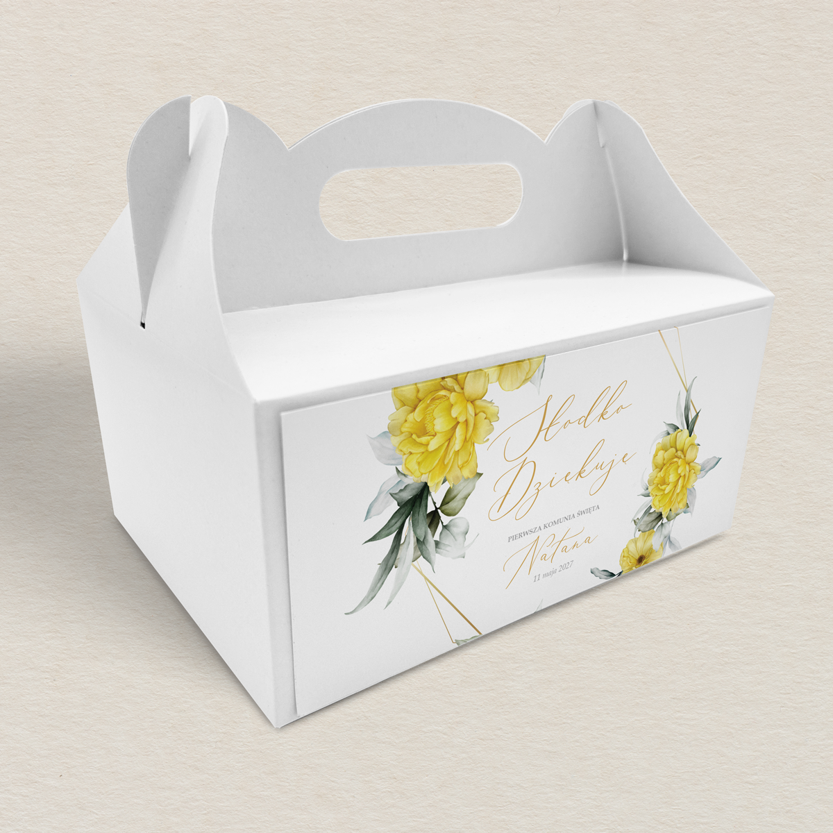 pudelko-na-ciasto-komunijne-zlote-promienie