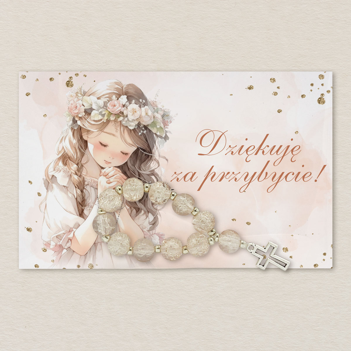 rozaniec-z-karteczka-kwiatowa-komunia